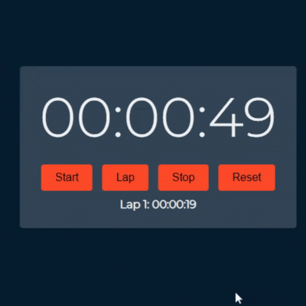Build Your Own Stopwatch HTML, CSS, and JavaScript Tutorial.gif